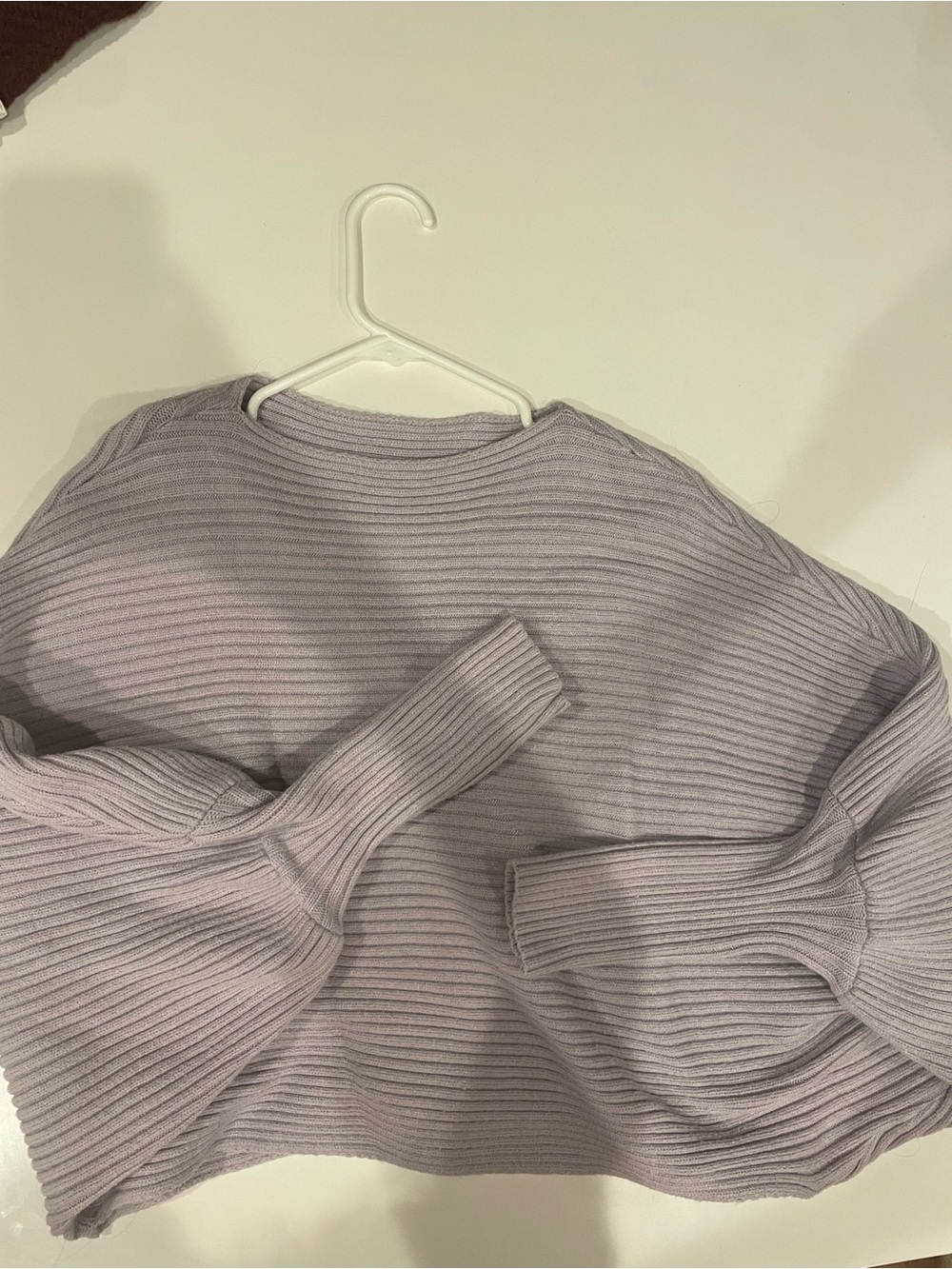Lilac Ribbed Crewneck Sweater - Women